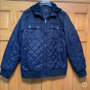 Helix Black Hooded Jacket Size Large